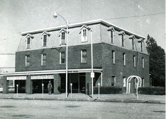 Front of building, 1950s